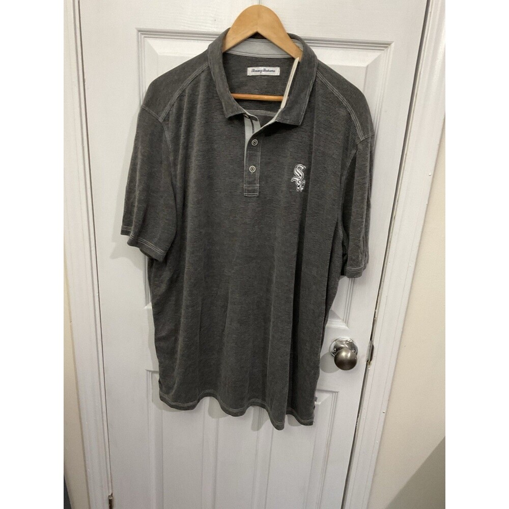 Tommy Bahama mens 2XL gray Chicago white Sox MLB cotton polo shirt